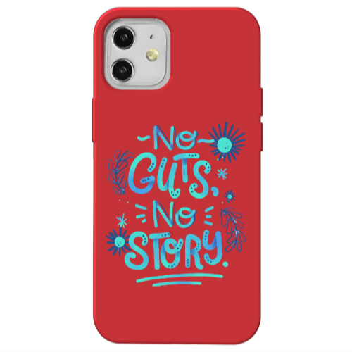 Apple iPhone 12 No guts no story Red Colored Silicone TPU Θήκη
