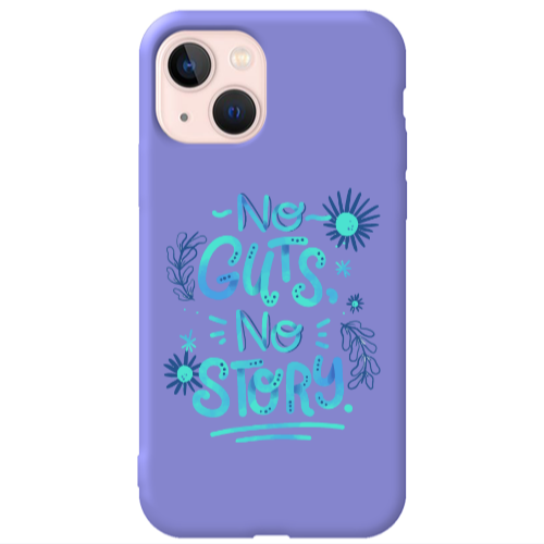 Apple iPhone 13 No guts no story Purple Colored Silicone TPU Θήκη