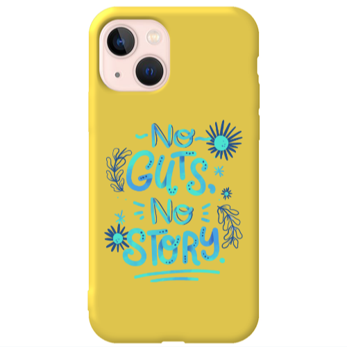 Apple iPhone 13 No guts no story Yellow Colored Silicone TPU Θήκη