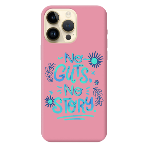 Apple iPhone 13 Pro Max No guts no story Pink Colored Silicone TPU Θήκη