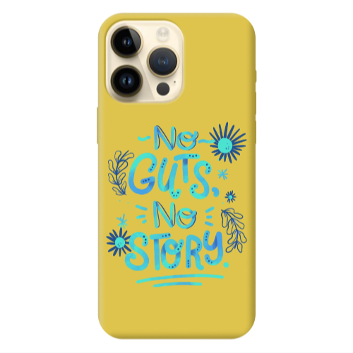 Apple iPhone 13 Pro Max No guts no story Yellow Colored Silicone TPU Θήκη