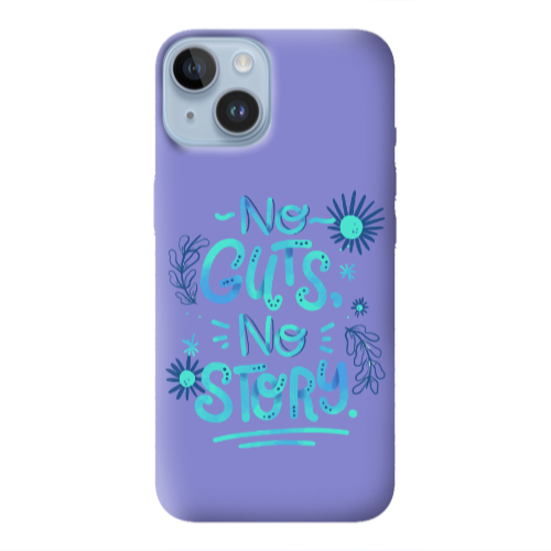 Apple iPhone 14  No guts no story Purple Colored Silicone TPU Θήκη