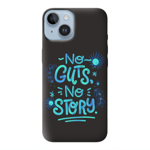 Apple iPhone 14  No guts no story Black Colored Silicone TPU Θήκη