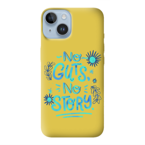 Apple iPhone 14 Plus No guts no story Yellow Colored Silicone TPU Θήκη