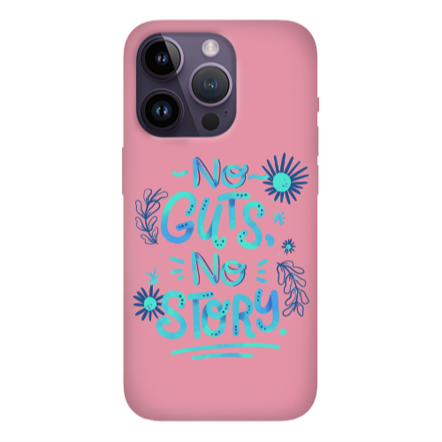 Apple iPhone 14 Pro  No guts no story Pink Colored Silicone TPU Θήκη