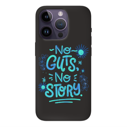 Apple iPhone 14 Pro  No guts no story Black Colored Silicone TPU Θήκη