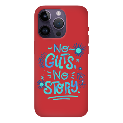 Apple iPhone 14 Pro  No guts no story Red Colored Silicone TPU Θήκη