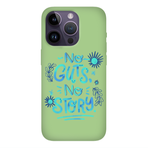 Apple iPhone 14 Pro Max No guts no story Light Green Colored Silicone TPU Θήκη