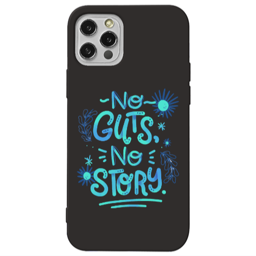 Apple iPhone 13 Pro No guts no story Black Colored Silicone TPU Θήκη