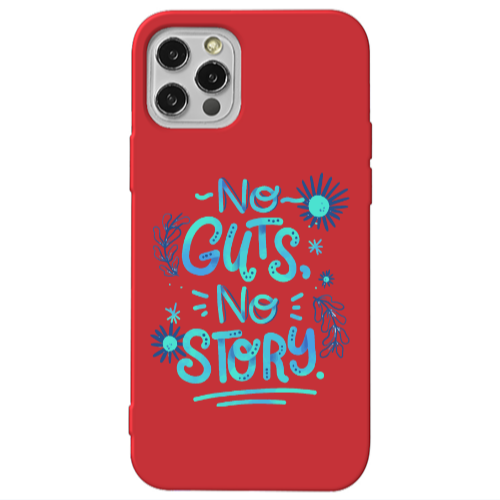 Apple iPhone 13 Pro No guts no story Red Colored Silicone TPU Θήκη
