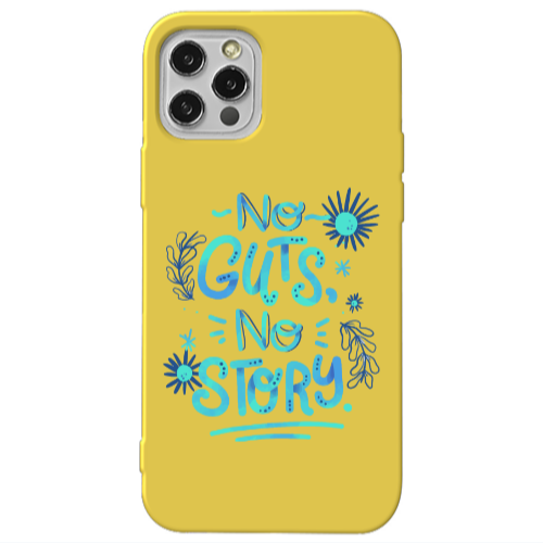 Apple iPhone 13 Pro No guts no story Yellow Colored Silicone TPU Θήκη