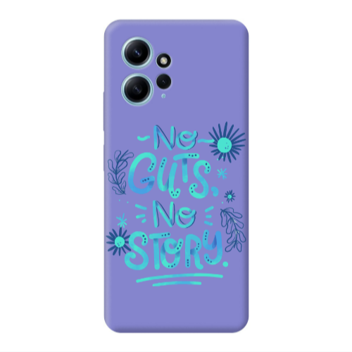Xiaomi Redmi Note 12 4G No guts no story Purple Colored Silicone TPU Θήκη
