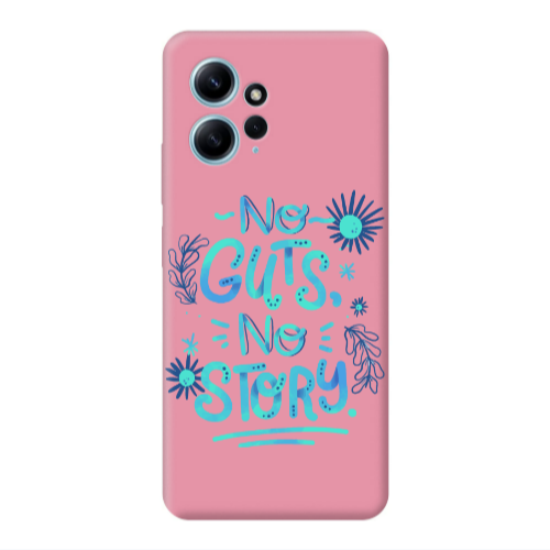 Xiaomi Redmi Note 12 4G No guts no story Pink Colored Silicone TPU Θήκη