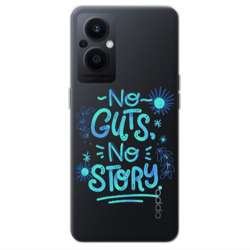 Oppo Reno 7 Lite No guts no story Transparent Silicone TPU Θήκη