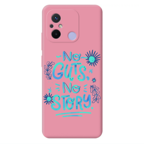 Xiaomi Redmi 12C No guts no story Pink Colored Silicone TPU Θήκη
