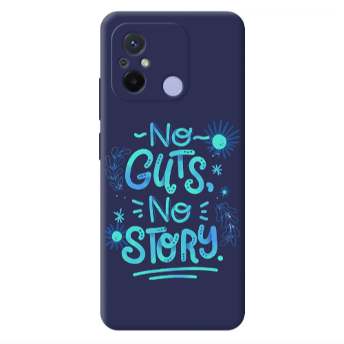 Xiaomi Redmi 12C No guts no story Dark blue Colored Silicone TPU Θήκη