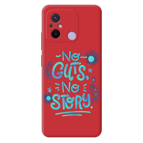 Xiaomi Redmi 12C No guts no story Red Colored Silicone TPU Θήκη