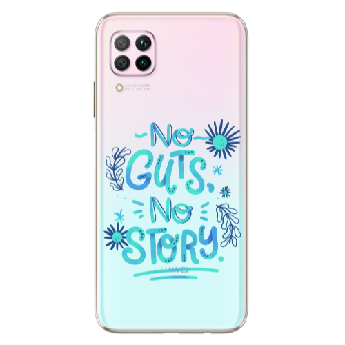Huawei P40 Lite No guts no story Transparent Silicone TPU Θήκη