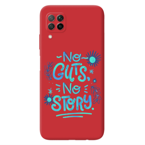 Huawei P40 Lite No guts no story Red Colored Silicone TPU Θήκη