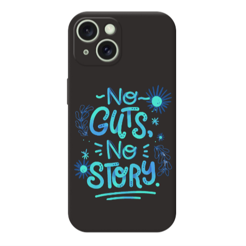 Apple iPhone 15 No guts no story Black Colored Silicone TPU Θήκη