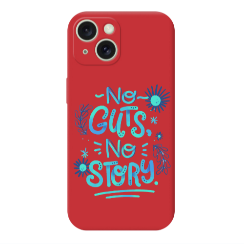 Apple iPhone 15 No guts no story Red Colored Silicone TPU Θήκη