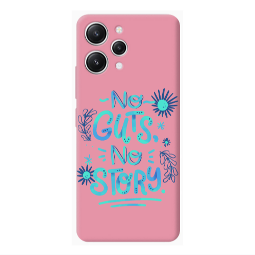Xiaomi Redmi 12 No guts no story Pink Colored Silicone TPU Θήκη