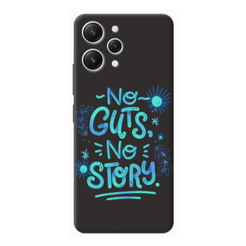 Xiaomi Redmi 12 No guts no story Black Colored Silicone TPU Θήκη