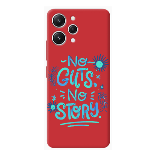 Xiaomi Redmi 12 No guts no story Red Colored Silicone TPU Θήκη