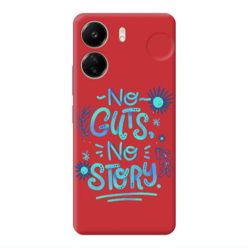 Xiaomi Redmi 13C No guts no story Red Colored Silicone TPU Θήκη