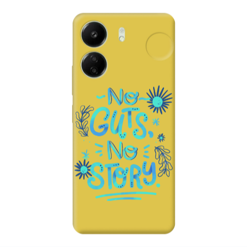 Xiaomi Redmi 13C No guts no story Yellow Colored Silicone TPU Θήκη