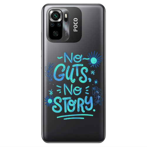 Xiaomi Poco M5 s No guts no story Transparent Silicone TPU Θήκη