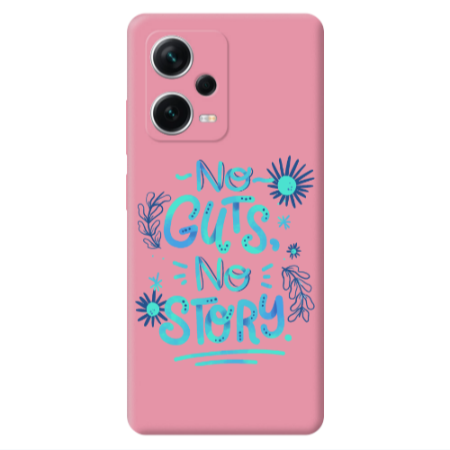 Xiaomi Poco X5 No guts no story Pink Colored Silicone TPU Θήκη