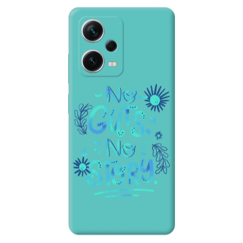 Xiaomi Poco X5 No guts no story Turquoise Colored Silicone TPU Θήκη