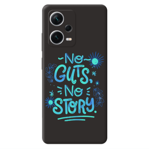 Xiaomi Poco X5 No guts no story Black Colored Silicone TPU Θήκη
