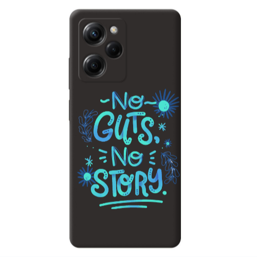 Xiaomi Poco X5 Pro No guts no story Black Colored Silicone TPU Θήκη