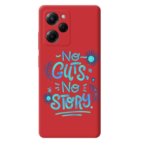 Xiaomi Poco X5 Pro No guts no story Red Colored Silicone TPU Θήκη