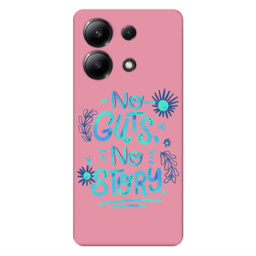 Xiaomi Redmi Note 13 4G No guts no story Pink Colored Silicone TPU Θήκη