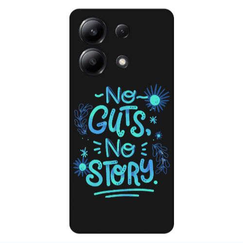 Xiaomi Redmi Note 13 4G No guts no story Black Colored Silicone TPU Θήκη