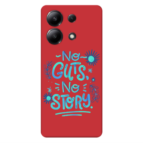 Xiaomi Redmi Note 13 4G No guts no story Red Colored Silicone TPU Θήκη