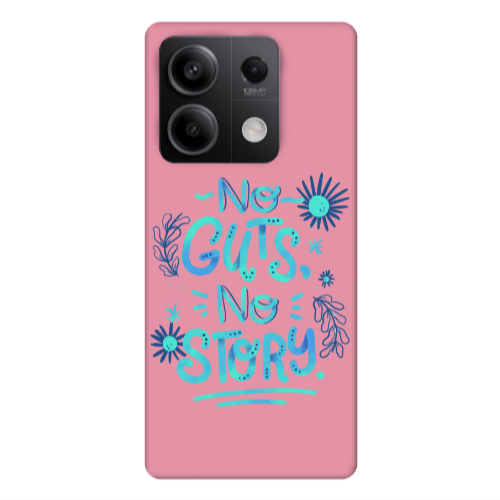 Xiaomi Redmi Note 13Pro 5G No guts no story Pink Colored Silicone TPU Θήκη