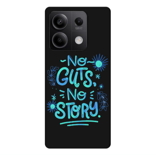 Xiaomi Redmi Note 13Pro 5G No guts no story Black Colored Silicone TPU Θήκη