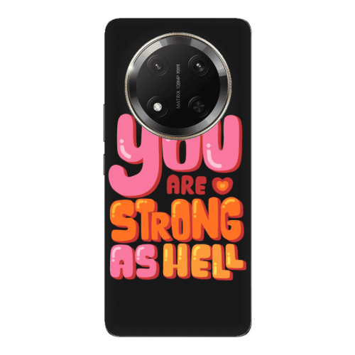 Honor Magic 7 Lite You are Love Strong Black Colored Silicone TPU Θήκη