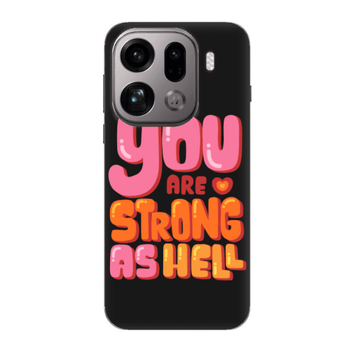 Oppo Find X9 Pro You are Love Strong Black Colored Silicone TPU Θήκη