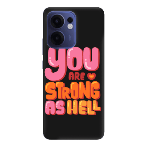 Oppo Reno 13 F You are Love Strong Black Colored Silicone TPU Θήκη