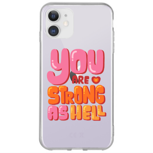 Apple iPhone 12 You are Love Strong Transparent Silicone TPU Θήκη