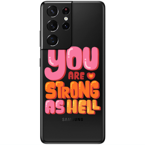 Samsung S21 Ultra You are Love Strong Transparent Silicone TPU Θήκη