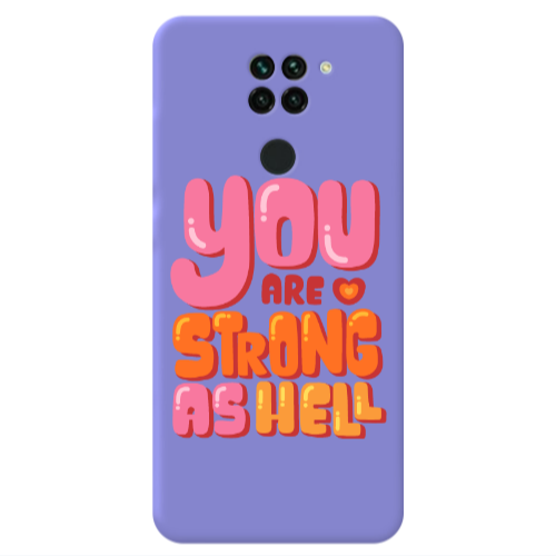 Xiaomi Redmi Note 9 You are Love Strong Purple Colored Silicone TPU Θήκη