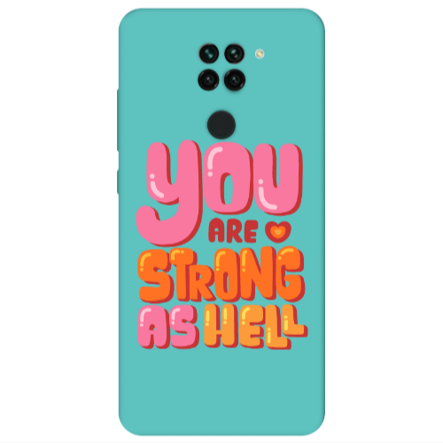 Xiaomi Redmi Note 9 You are Love Strong Turquoise Colored Silicone TPU Θήκη