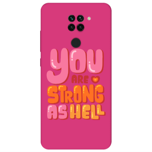 Xiaomi Redmi Note 9 You are Love Strong Fuchsia Colored Silicone TPU Θήκη