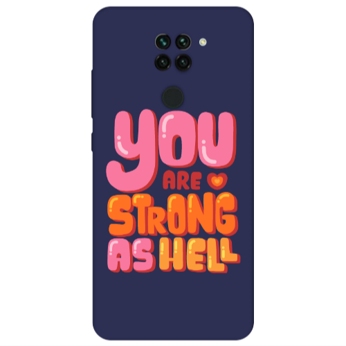 Xiaomi Redmi Note 9 You are Love Strong Dark blue Colored Silicone TPU Θήκη